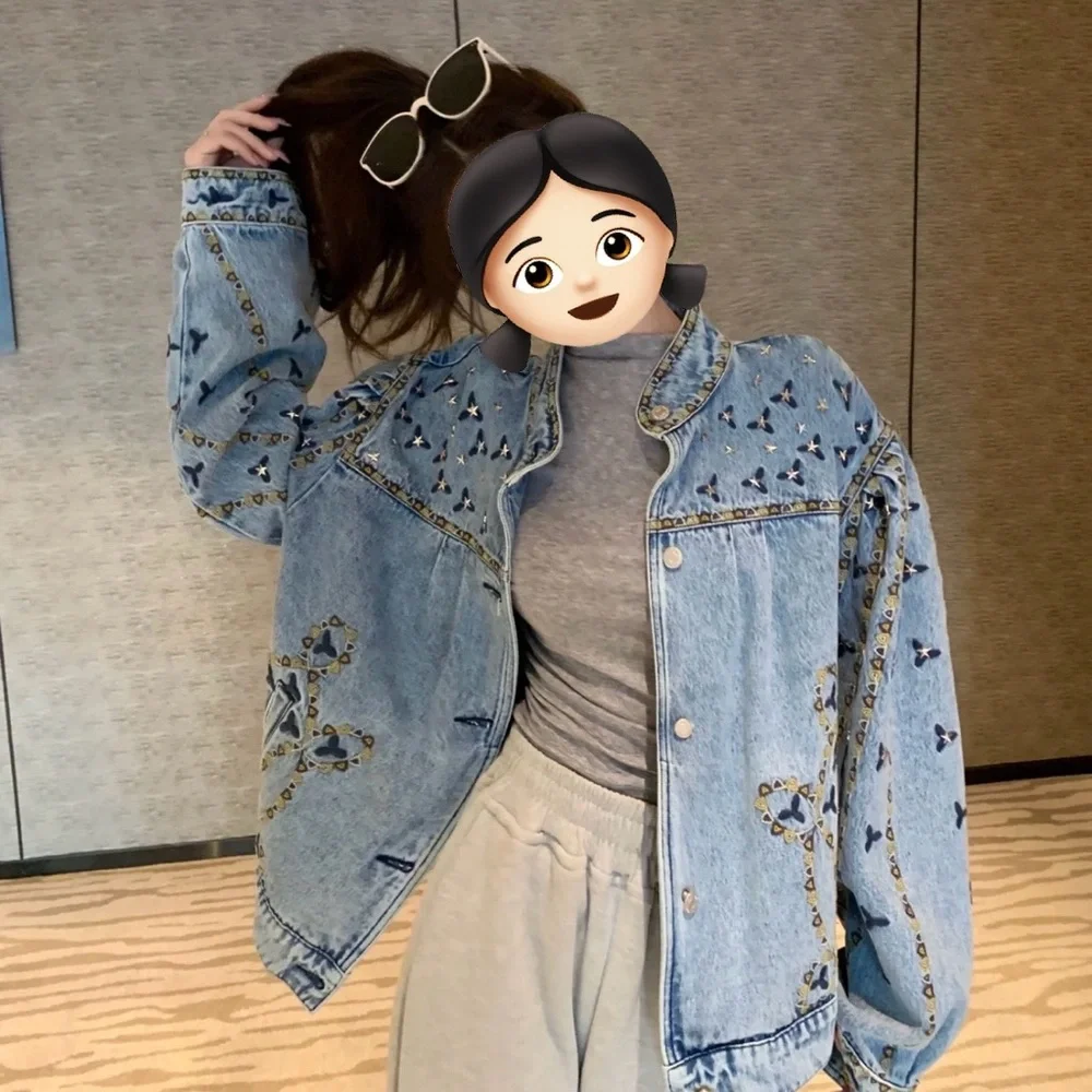 SANDRO - Denim Embellished Jacket - Picture 10 of 14